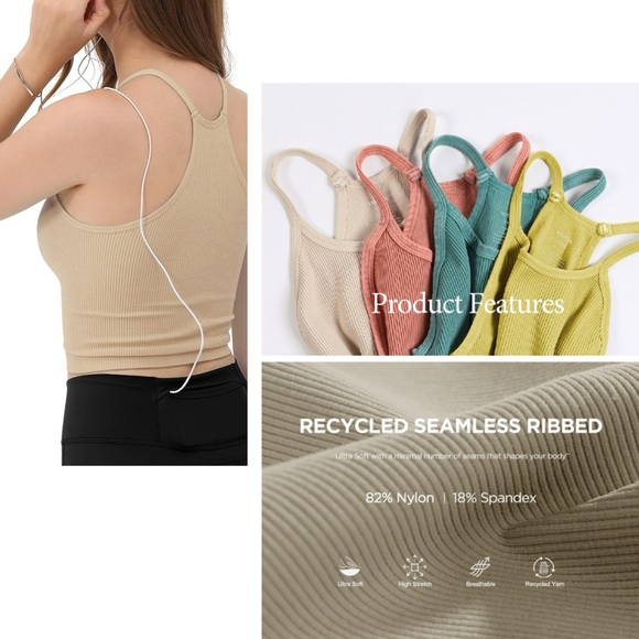 NWT Women's Crop  Washed Seamless Rib-Knit Camisole Crop Tank Tops SIZE XS/S - Picture 3 of 17